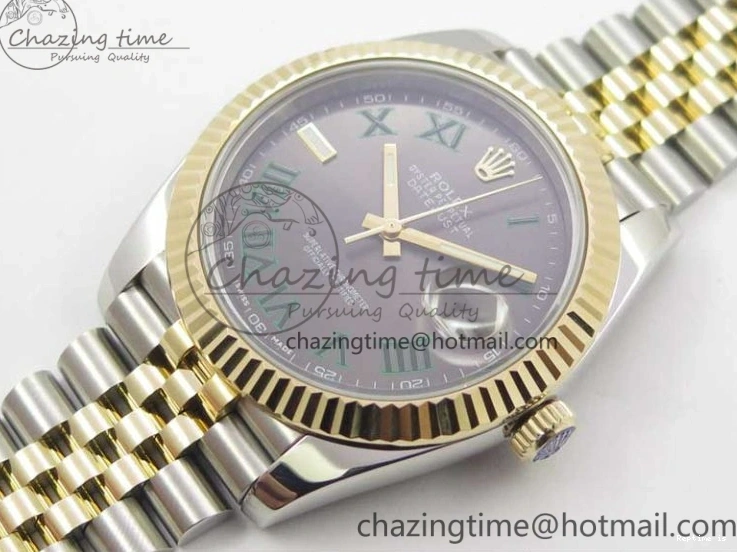 1219 DateJust 41 126333 SS YG Wrapped WWF Best Edition Gray Roman Makers Dial on SS YG Wrapped Jubilee Bracelet A Sporty 3127